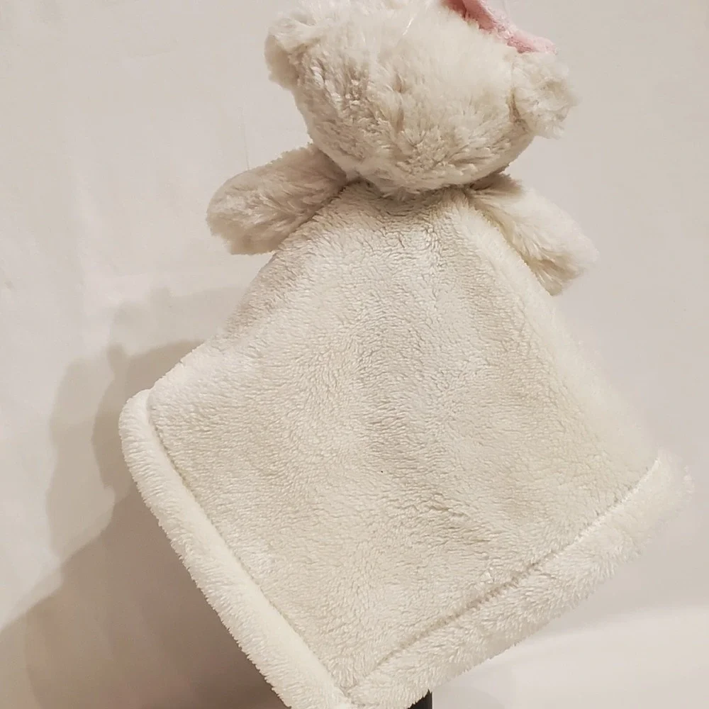 Baby Gear Lovey White Bear Pink Bow‎ Girls Fleece Baby Security Blanket  Plush